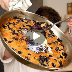 One Pan Dump Blueberry Cobbler