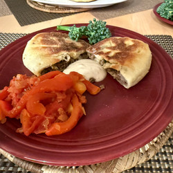 Leek And Lamb Stuffed Batbout