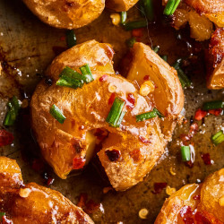 Hot Honey Butter Smashed Potatoes