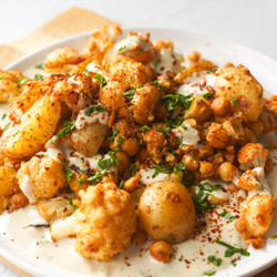 Roasted Cauliflower Chickpea Potato Bowl