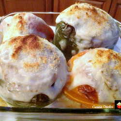 Cheesy Stuffed Peppers With A Cream Sauce