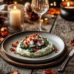 Spinazie Knolselderij Stamppot Met Hüttenkäse En Chorizokruimels - Keto Recept