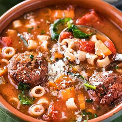 Slow Cooker Italian Meatball Soup (Cubes)