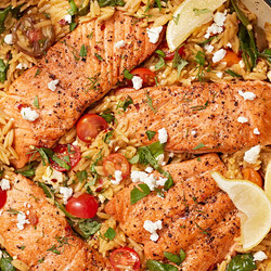 One-pan Salmon And Orzo