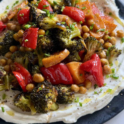 Roasted Veggies Over Lemony Whipped Ricotta