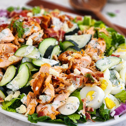 Salmon Cobb Salad With A Creamy Dill Dressing