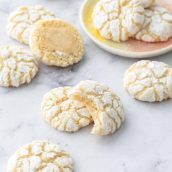 Chewy Lemon Almond Crinkle Cookies