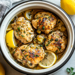 Slow Cooker Lemon Garlic Chicken