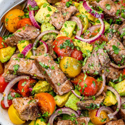 Steak + Vine-ripened Tomato Salad