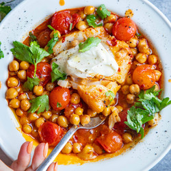 Harissa Cod &amp; Chickpeas