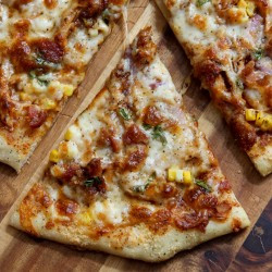 Barbecue Chicken Pizza With Bacon And Corn