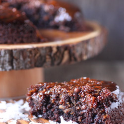 Coconut Caramel Chocolate Upside Down Cake