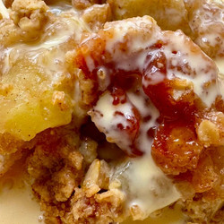 Brown Butter Apple Crumble With Popcorn Custard