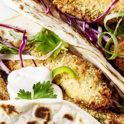 Air Fryer "fried" Avocado Tacos