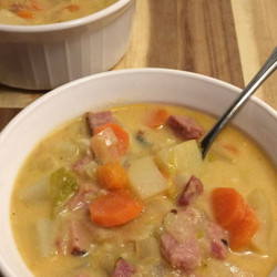 Creamy Ham And Potato Soup With Greek Yogurt