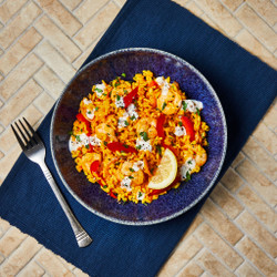 King Prawn Paella With Lemon Aioli