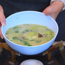 Century Egg Soup with Napa Cabbage