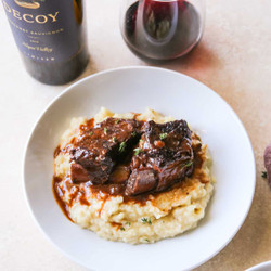 Red Wine Braised Short Rib With Parsnip Potato Mash
