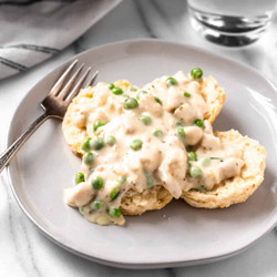 Creamed Chicken Over Biscuits