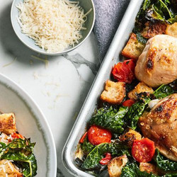 Roasted Chicken With Kale And Tomato Panzanella