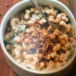 Swiss chard, macaroni and cheese
