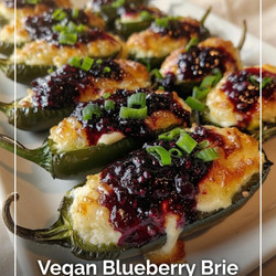Vegan Blueberry Brie Jalapeño Poppers