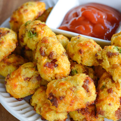 Bacon Cheddar Cauliflower Tots (keto + Low Carb)