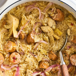 Lemony Chicken And Artichoke Orzo