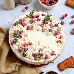 No-bake Eggnog Cheesecake With Biscoff Cookie Crust