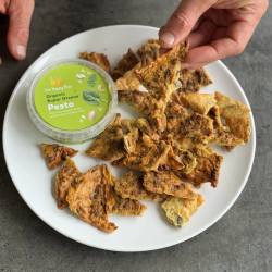 High Protein Pesto Crackers With Organic Super Greens Pesto