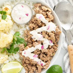 Ground Turkey Bowl Recipe With Coriander Lime Sauce