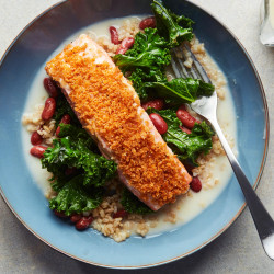 Salmon Rice Bowls With Coconut Broth