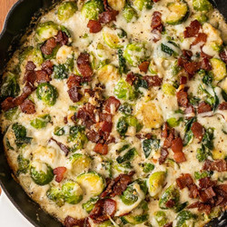 Creamy Brussels Sprouts With Bacon
