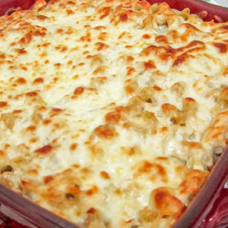 Three Cheese Chicken Alfredo Bake