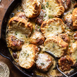 Baked French Onion Meatballs