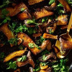 Pan-fried King Oyster Mushrooms