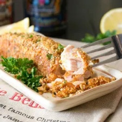 Barbecue Ritz Cracker Crusted Salmon