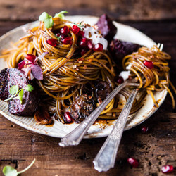 Caramelized Balsamic Goat Cheese Pasta.
