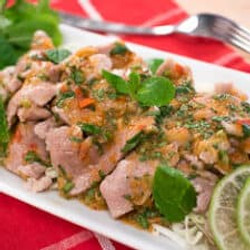 Spicy Garlic Lime Pork "Moo Manao"