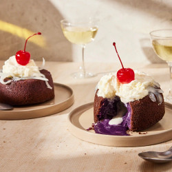 Ube Macapuno Molten Lava Cakes