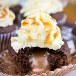 Chocolate Cupcakes With Caramel Filling