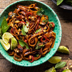 Saucy Thai Summer Noodle Stir Fry With Sesame Peanuts