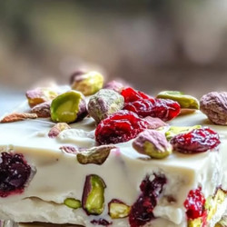 Cranberry Pistachio White Chocolate Fudge
