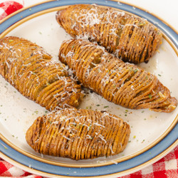Garlic, Rosemary, Parmesan Hasselback Potatoes