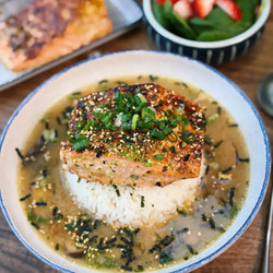 15 Minute Miso Salmon Brothy Rice