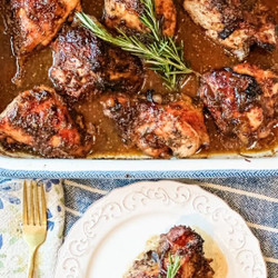 Roasted Chicken With An Apricot And Balsamic Glaze