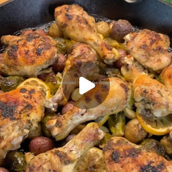 Herb Lemon Skillet Roast Chicken Dinner