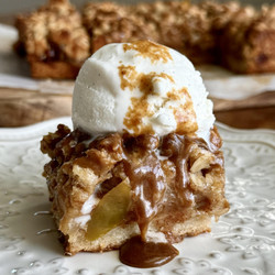 Salted Caramel Sourdough Apple Crumble Bars