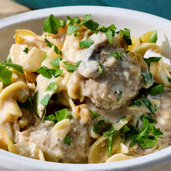 Dump And Bake Meatball Stroganoff