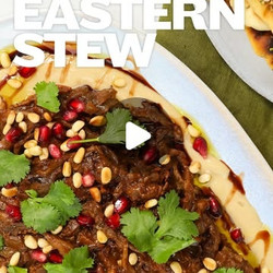Charred Aubergine &amp; Pulled Oyster Mushroom Stew With Whipped Tahini &amp; Za'atar Flatbreads